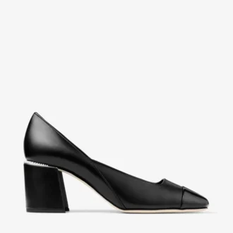 Jenson 65 Pumps aus schwarzem Lackleder und Nappaleder