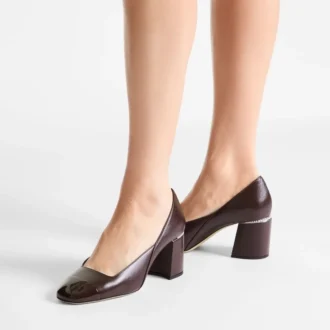 Jenson 65 Pumps aus tiefem Merlot-Lackleder-Nappa