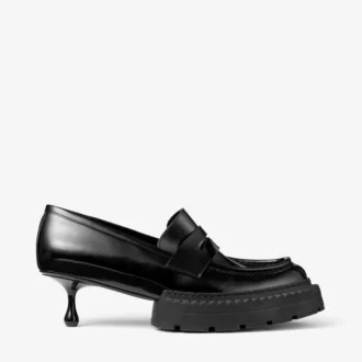 Jimmy Choo Noir Kei Ninomiya Maxi Loafer  Schwarze Loafer aus poliertem Kalbsleder