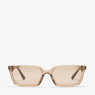Josi Transparente, hellbraune rechteckige Sonnenbrille