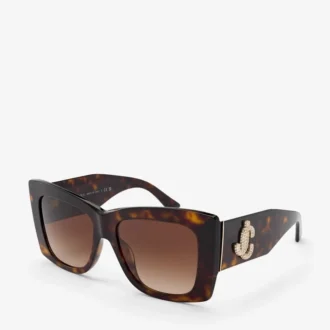 Juliana Braune Havanna-Sonnenbrille mit quadratischem Rahmen