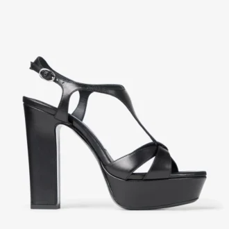Kesia 120 Schwarze Ledersandalen