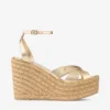 Korra 100 Keilabsatzsandalen aus goldmetallischem Nappaleder