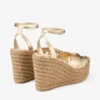 Korra 100 Keilabsatzsandalen aus goldmetallischem Nappaleder