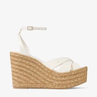 Korra 100 Keilabsatzsandalen aus Latte-Nappaleder