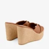 Leda Wedge 100 Mule mit Keilabsatz aus hellbraunem Nappaleder