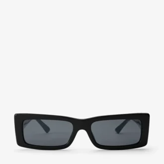 Lennon Schwarze rechteckige Sonnenbrille