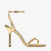 Leo 100 Gold Sandale aus Candy-Wrap-Leder