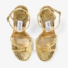 Leo 100 Gold Sandale aus Candy-Wrap-Leder