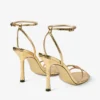 Leo 100 Gold Sandale aus Candy-Wrap-Leder