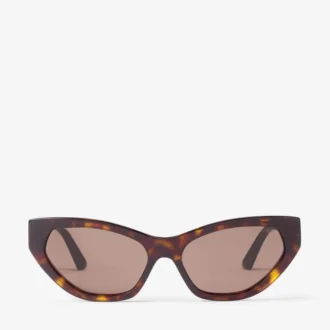 Leyla Sonnenbrille in Braun-Havanna im Cat-Eye-Stil