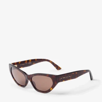 Leyla Sonnenbrille in Braun-Havanna im Cat-Eye-Stil