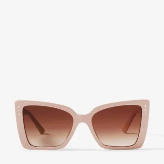 Lorea Beige Sonnenbrille mit Schmetterlingsrahmen
