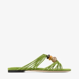 Lova Mule Flat Clover Mix Wildleder-Flats mit Perlen