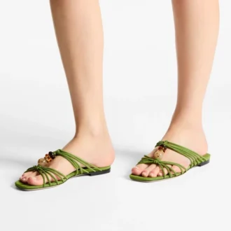 Lova Mule Flat Clover Mix Wildleder-Flats mit Perlen