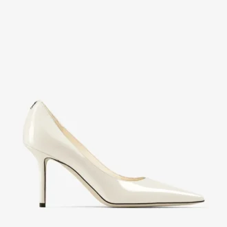 Love 85 Pumps aus Latte-Lackleder mit Jc-Emblem