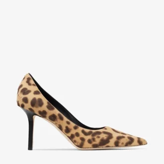 Love 85 Pumps aus Ponyfell mit natürlichem Leopardenmuster