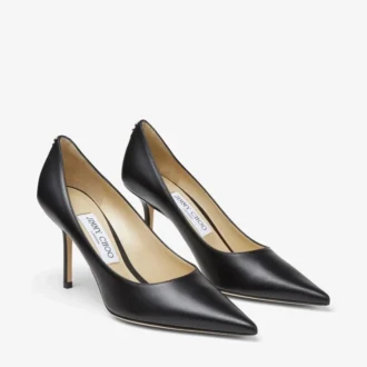 Love 85 Pumps aus schwarzem Kalbsleder mit JC-Emblem
