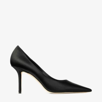 Love 85 Pumps aus schwarzem Satin