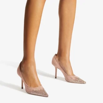 Love 85 Pumps in Ballettrosa mit spitzer Zehenpartie und DéGradé-Kristallen