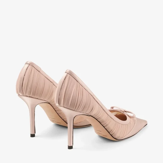 Love Mesh 85 Macaron Satin Pumps mit gerafftem Tüll