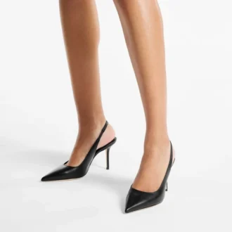 Love Sling Back 85 Schwarze Slingbacks aus Kalbsleder