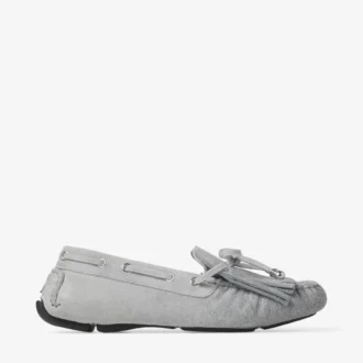 Manon F Loafer aus taubefarbenem Wildleder-Denim