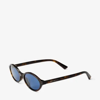 Marais Sonnenbrille aus Havanna- und blauem ovalem Acetat