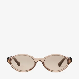 Marais Transparente, hellbraune und hellbeige ovale  Acetat-Sonnenbrille