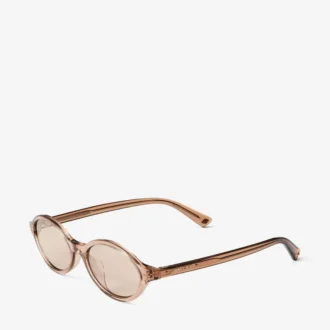Marais Transparente, hellbraune und hellbeige ovale  Acetat-Sonnenbrille