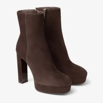Marene Stiefeletten 120 Pumps aus schokoladenbraunem Wildleder