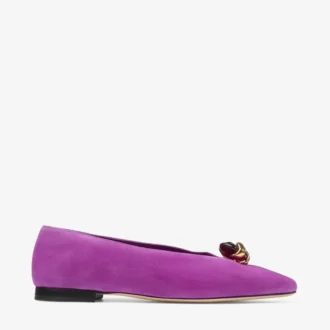 Margot Ballerinas aus violettem Orchideen-Wildleder
