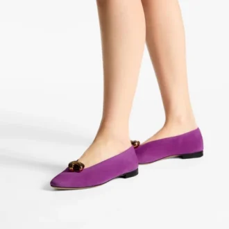 Margot Ballerinas aus violettem Orchideen-Wildleder