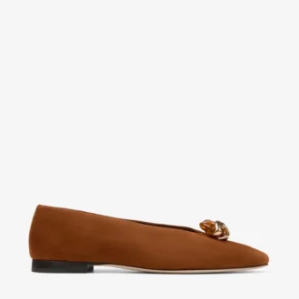 Margot Flat – Flache Schuhe aus hellbraunem Wildleder