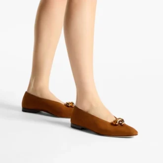 Margot Flat – Flache Schuhe aus hellbraunem Wildleder