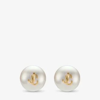 Maxi-Perlen-Ohrstecker aus Metall mit Goldfinish Jc-Perlen-Ohrstecker