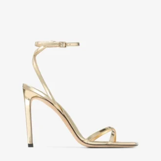 Metz 100 Gold-Sandale aus Liquid-Metal-Leder