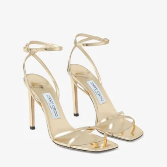 Metz 100 Gold-Sandale aus Liquid-Metal-Leder