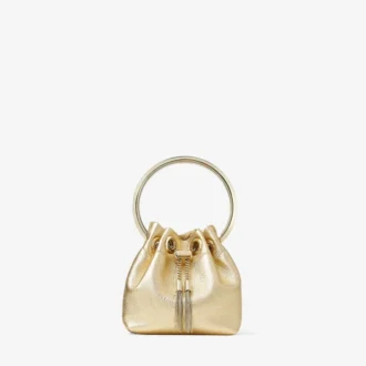 Micro Bon Bon Mini-Tasche aus goldfarbenem Metallic-Nappa