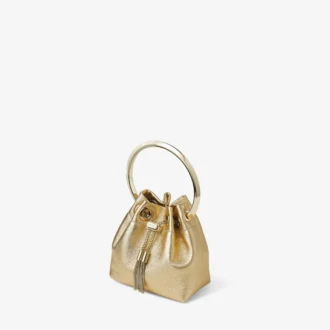 Micro Bon Bon Mini-Tasche aus goldfarbenem Metallic-Nappa