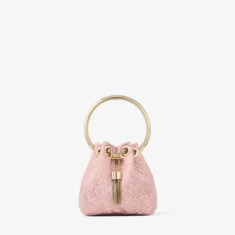 Micro Bon Bon Rose Satin und Jimmy Choo Lace Mini-Beuteltasche