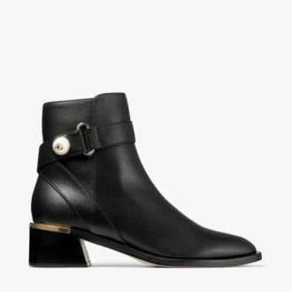 Noor 45 Stiefeletten aus schwarzem Leder