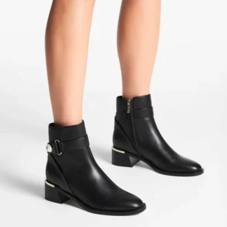 Noor 45 Stiefeletten aus schwarzem Leder