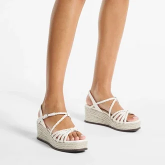 Nyra 60 Latte Nappaleder-Sandalen mit Keilabsatz