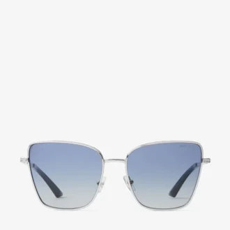 Orli Silberne quadratische Sonnenbrille