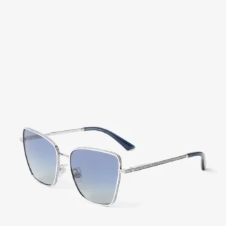 Orli Silberne quadratische Sonnenbrille