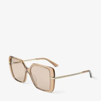 Pati Transparente, hellbraune, eckige Sonnenbrille