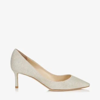 Romy 60 Pumps mit spitzer Zehenpartie in Platin-Eis-Glitzer