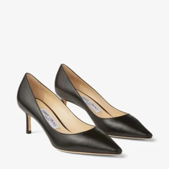 Romy 60 Schwarze Pumps aus Ziegenleder mit spitzer Zehenpartie