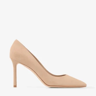 Romy 85 Chai Pumps aus farblich abgestimmtem Wildleder